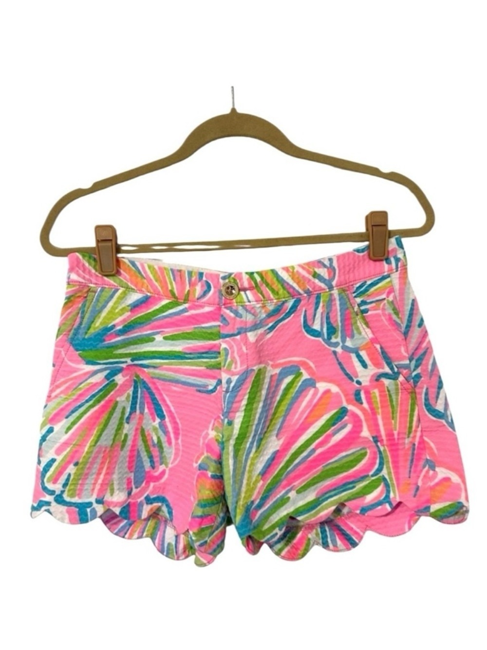 Lilly Pulitzer Buttercup Scallop Shorts Womens 2 Shellabrate Pink